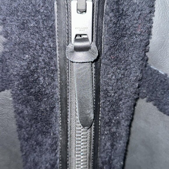 Size:6💕 Coach Genuine Black Shearling Two Side with Hoodie Tall Jacket Coat - Picture 2 of 16